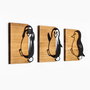 Wallity Penguins - 336 Escultura de pared en Negro y Nogal